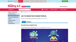Student Portal - Reading A-Z