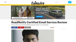 ReadNotify Certified Email Service Review - Lifewire