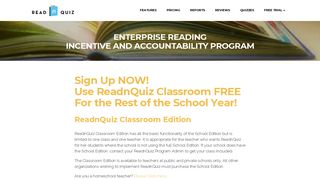 ReadnQuiz Classroom: Free 30 Day Trial