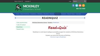 ReadnQuiz - McKinley Elementary School