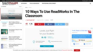 10 Ways To Use ReadWorks In The Classroom - - TeachThought