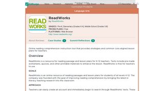ReadWorks | Product Reviews | EdSurge
