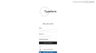 Log in | Typeform