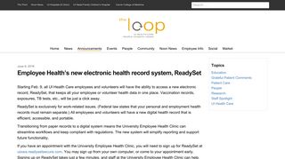 Employee Health's new electronic health record system, ReadySet ...