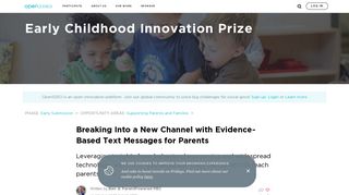 OpenIDEO - Early Childhood Innovation Prize - Breaking Into a New ...