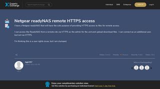 Netgear readyNAS remote HTTPS access - Experts Exchange