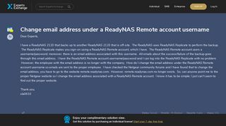 Change email address under a ReadyNAS Remote account username