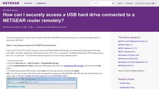 How can I securely access a USB hard drive connected to a ...