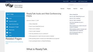 ReadyTalk Audio and Web Conferencing FAQ's | it.ucsf.edu