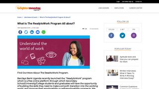 What Is The ReadytoWork Program All about? | BrighterMonday Uganda