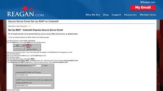 Secure Server Email Set Up IMAP on Outlook® - Reagan.com