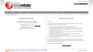 Real Estate Training - NSW: Login to the site