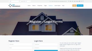 Register and Login Forms – WP Residence – Real Estate Responsive ...