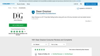 Top 1,049 Reviews and Complaints about Dean Graziosi