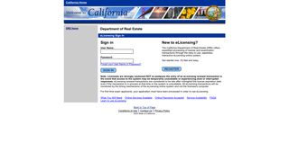 Welcome to the California Department of Real Estate's eLicensing ...