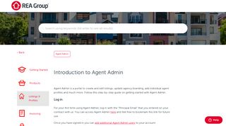 Introduction to Agent Admin – REA Support