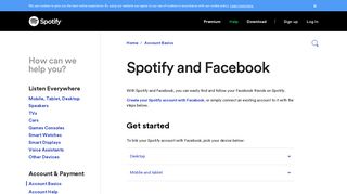Spotify and Facebook - Spotify