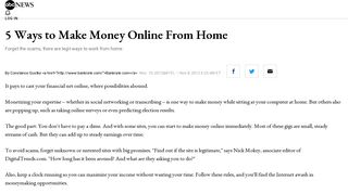 5 Real Ways to Make Money Online From Home - ABC News