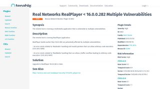 Real Networks RealPlayer < 16.0.0.282 Multiple Vulnerabilities ...