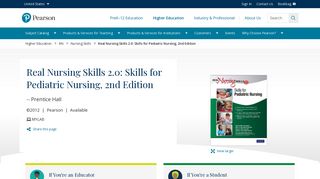 Prentice Hall, Real Nursing Skills 2.0: Skills for Pediatric Nursing, 2nd ...