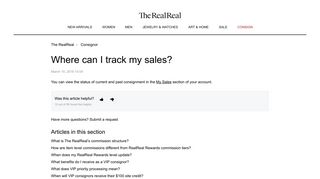Where can I track my sales? – The RealReal