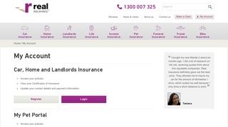 My Account Login | Real Insurance