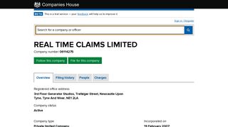 REAL TIME CLAIMS LIMITED - Overview (free company information ...