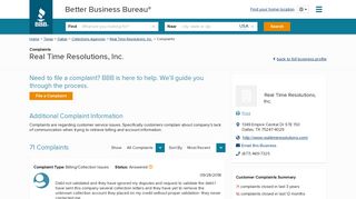 Real Time Resolutions, Inc. | Complaints | Better Business Bureau ...