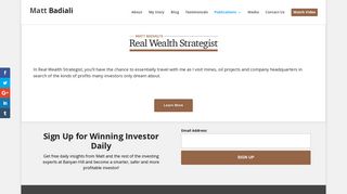 Real Wealth Strategist by Matt Badiali - Investing in Oil and Mining