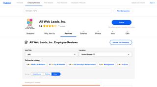 Working at All Web Leads, Inc.: 74 Reviews | Indeed.com
