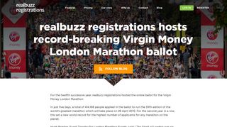 realbuzz registrations hosts record-breaking Virgin Money London ...