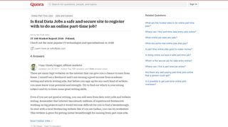 Is Real Data Jobs a safe and secure site to register with to do an ...