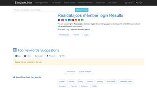 Realdatajobs member login Results For Websites Listing - SiteLinks.Info