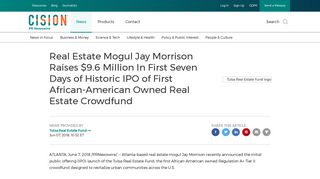Real Estate Mogul Jay Morrison Raises $9.6 Million In First Seven ...