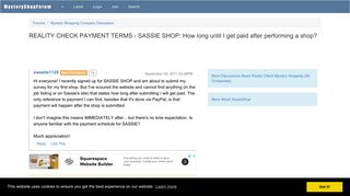 REALITY CHECK PAYMENT TERMS - SASSIE SHOP: How long until I get ...