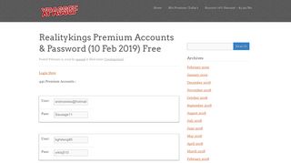 Realitykings Premium Accounts & Password - xpassgf