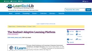The Realizeit Adaptive Learning Platform - Learning & Technology ...