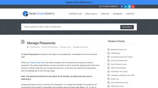 Manage Passwords in your CRM System - Really Simple Systems ...