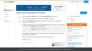 Verify Login using Realm in Android - Stack Overflow