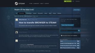 How to transfer BROWSER to STEAM! :: Realm of the Mad God ...