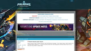 Realm Royale Login Issues