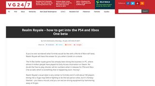 Realm Royale - how to get into the PS4 and Xbox One beta - VG247