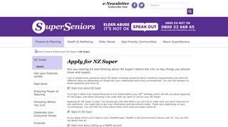 Apply for NZ Super - Super Seniors