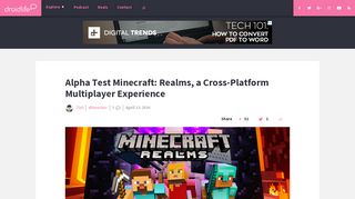 Alpha Test Minecraft: Realms, a Cross-Platform Multiplayer ...