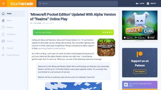 'Minecraft Pocket Edition' Updated With Alpha Version of “Realms ...