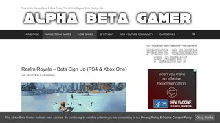 Realm Royale – Beta Sign Up (PS4 & Xbox One) | Alpha Beta Gamer