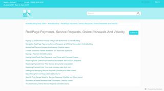 RealPage Payments, Service Requests, Online Renewals and Velocity