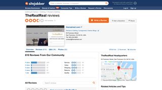 TheRealReal Reviews - 602 Reviews of Therealreal.com | Sitejabber