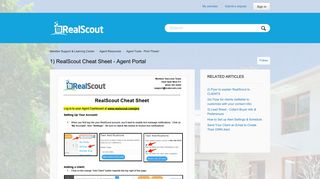 1) RealScout Cheat Sheet - Agent Portal – Member Support ...