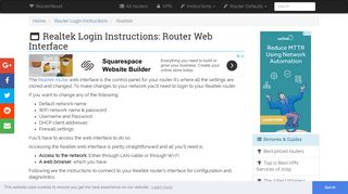 Realtek Login: How to Access the Router Settings | RouterReset